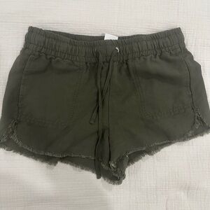 Express High Waist Olive Shorts